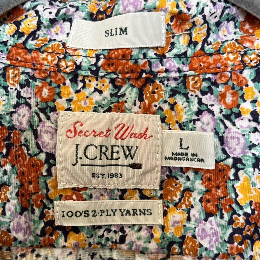 J.Crew Reimagined cotton Floral Long Sleeve Blouse size Large - Picture 8 of 9